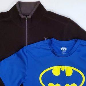 Fleece Pullover and Batman T-shirt